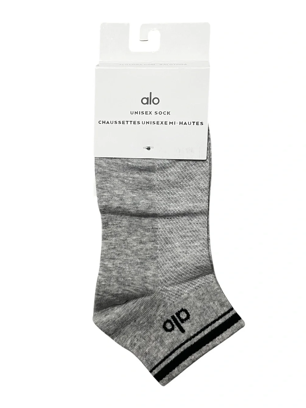 Alo Yoga Unisex Gray Quarter Socks Size Small Athleisure Casual Everyday